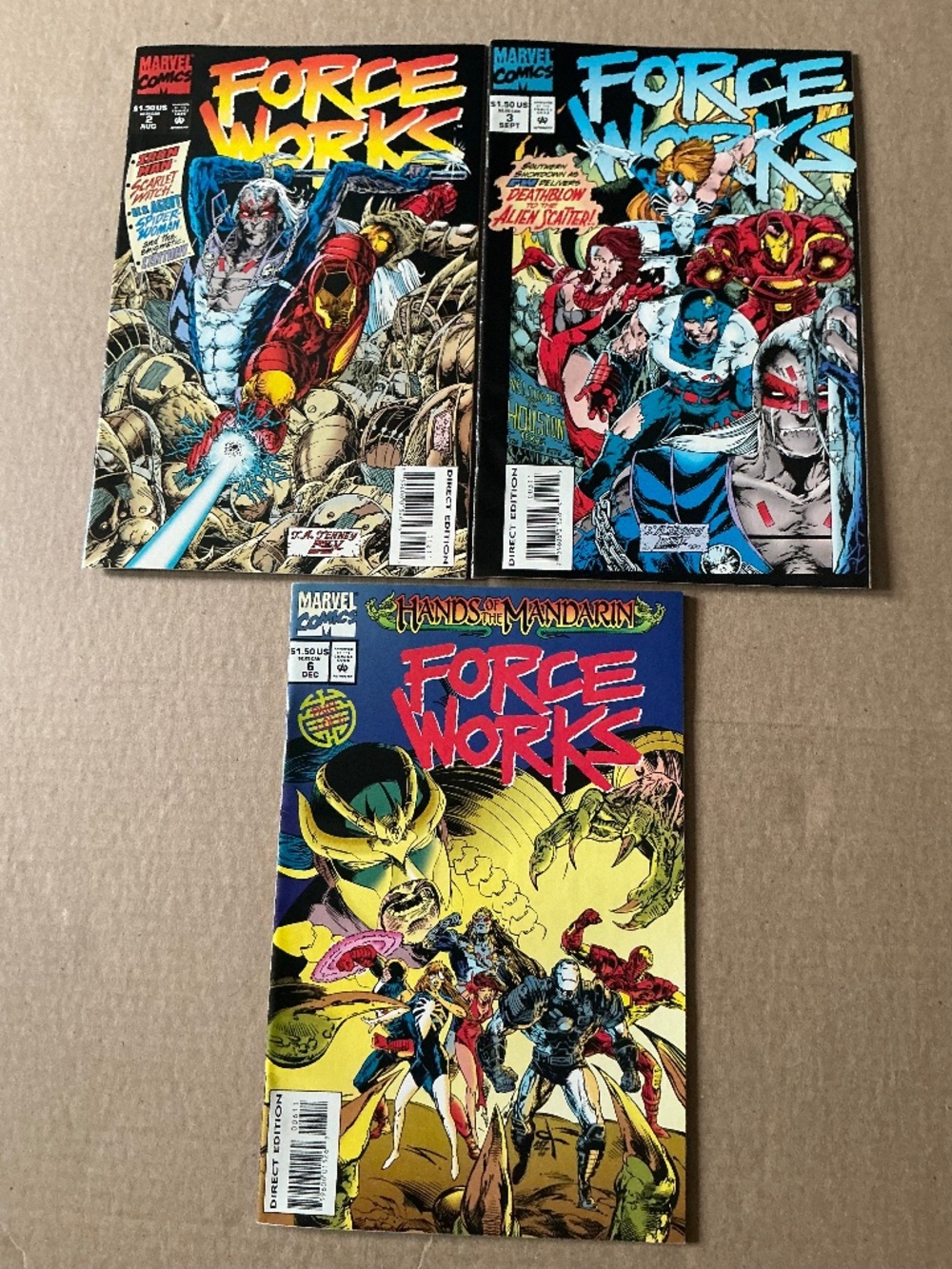 Marvel Comics Lot Force Works issues #2,3 & 6 1994